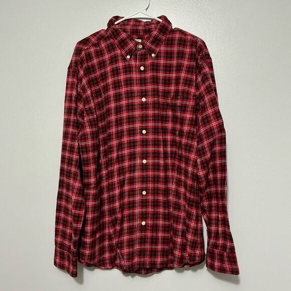Chaps Red Plaid Casual Button Down Shirt - Picture 1 of 6